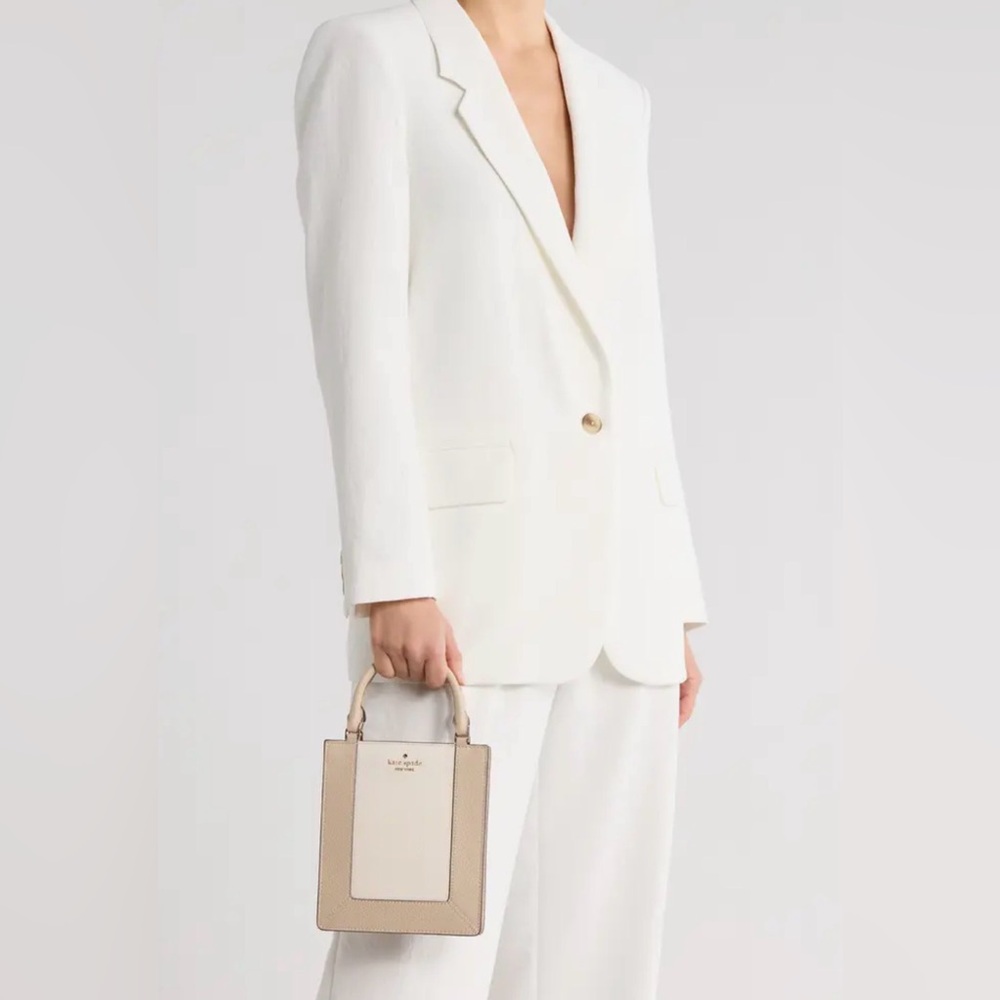 KATE SPADE ♠️ New York 🤎Lena🤎 COLORBLOCK PEBBLED LEATHER MINI TOTE BAG - Picture 16 of 17